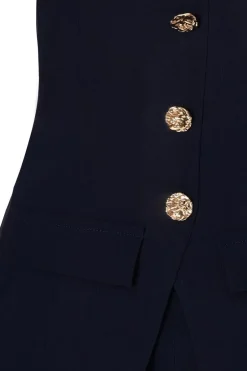 Quiz Frill Sleeve Jumpsuit Navy Clearance