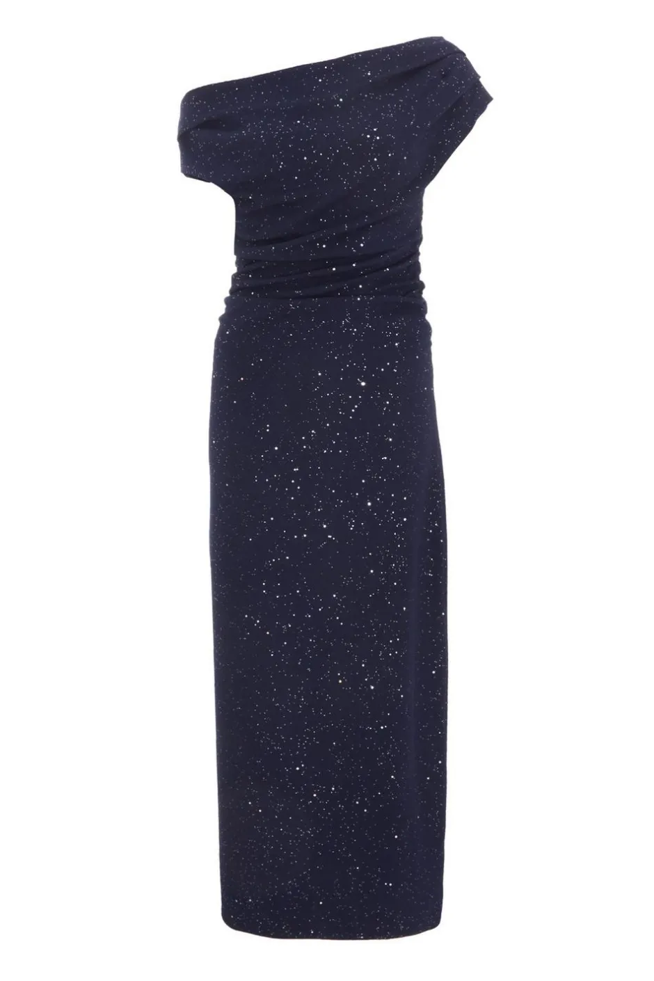 Quiz Navy Glitter Asymmetric Midaxi Dress Hot