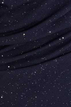 Quiz Navy Glitter Asymmetric Midaxi Dress Hot