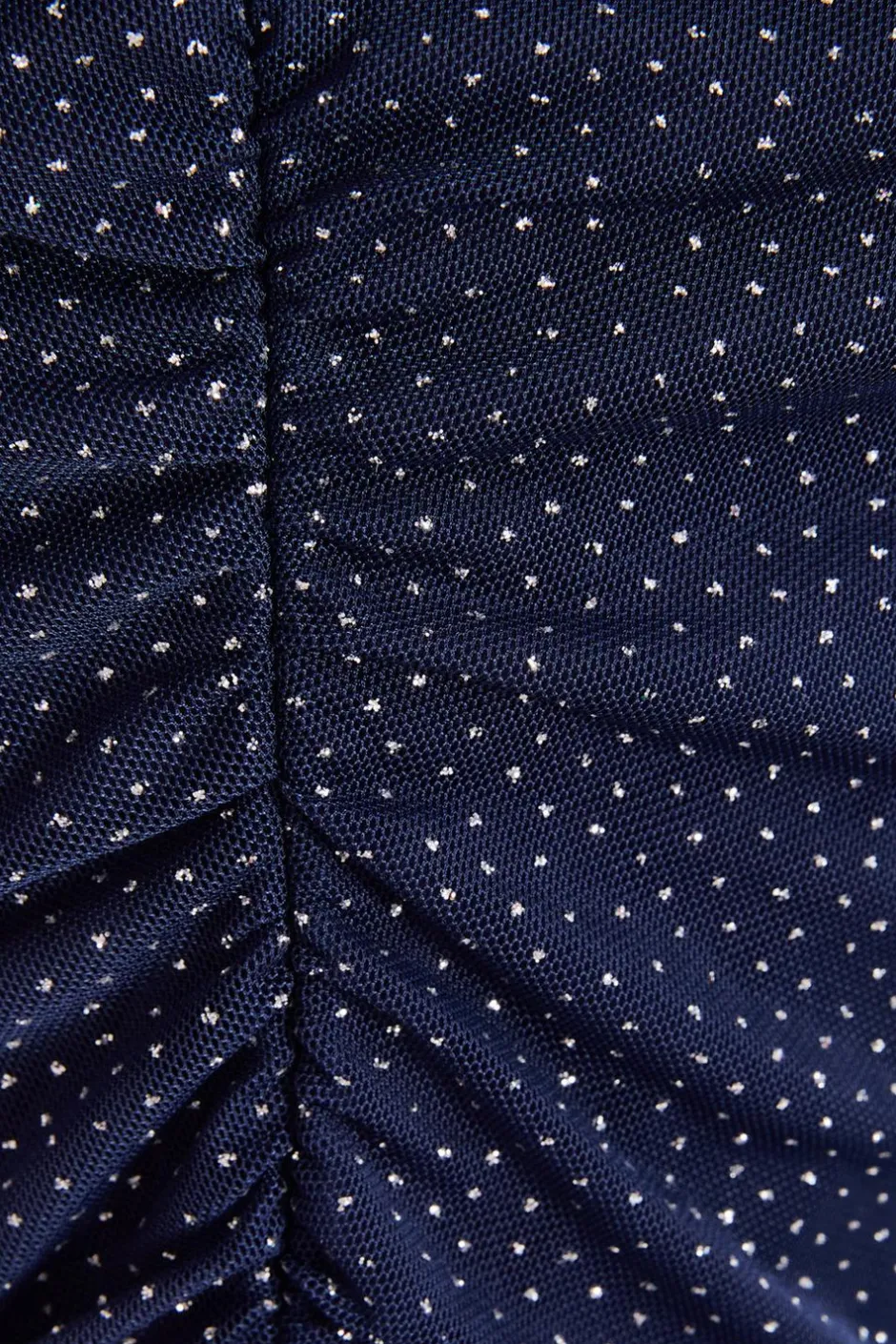 Quiz Glitter Mesh Crop Top Navy Hot