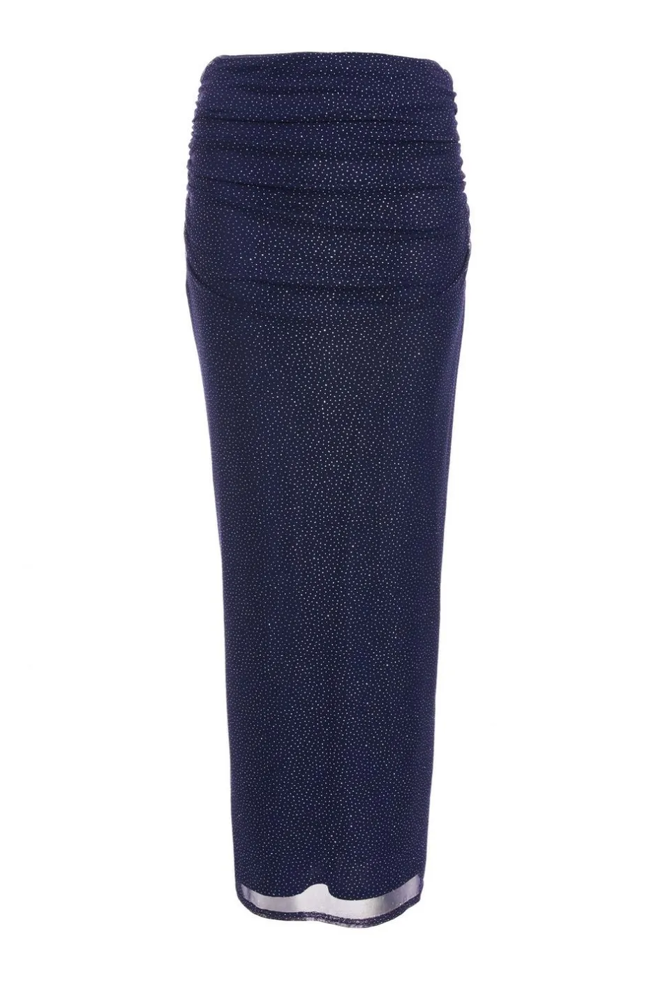 Quiz Glitter Mesh Midaxi Skirt Navy New