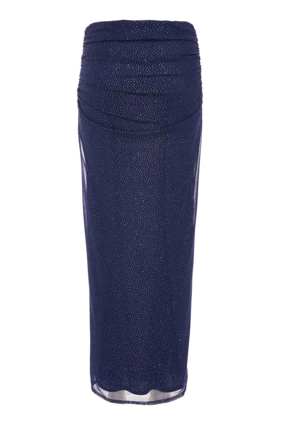 Quiz Glitter Mesh Midaxi Skirt Navy New