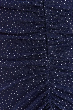 Quiz Glitter Mesh Midaxi Skirt Navy New