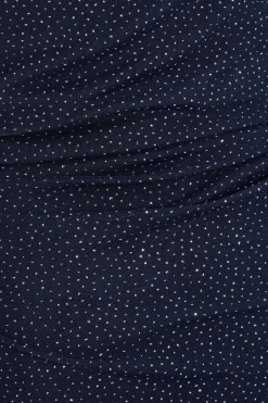 Quiz Glitter Mesh Midaxi Dress Navy Clearance