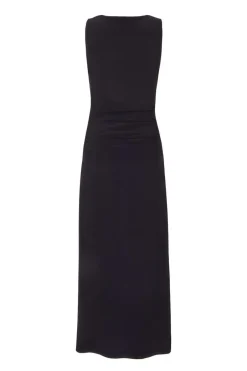 Quiz Gold Buckle Midaxi Dress Navy Clearance