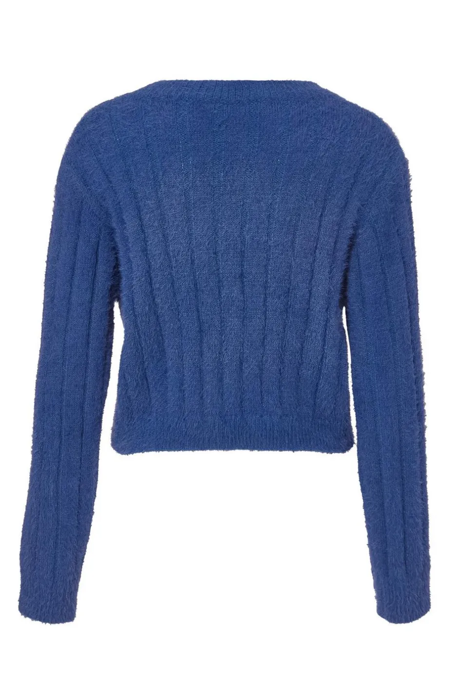 Quiz Knit Cropped Jumper Navy Discount