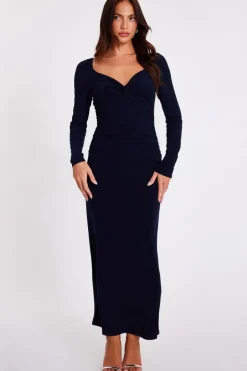 Quiz Navy Knot Front Midaxi Dress Discount