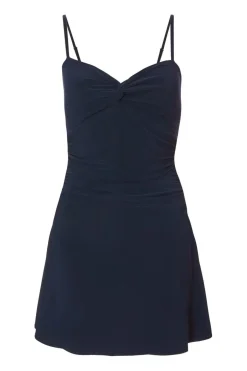 Quiz Knot Front Mini Dress Navy Clearance