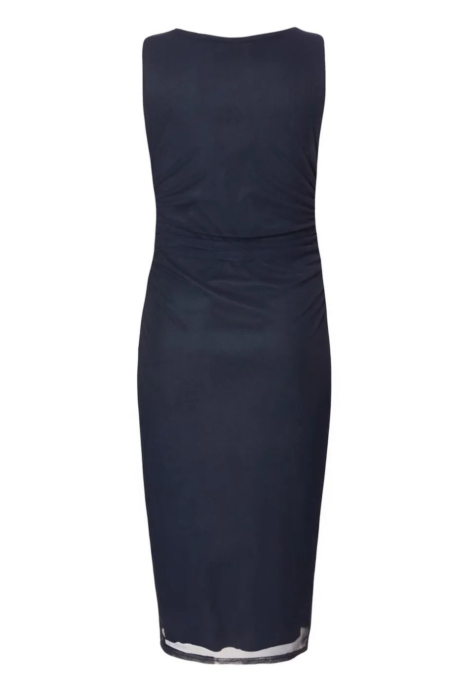 Quiz Mesh Buckle Detail Midi Dress Navy Sale