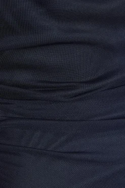 Quiz Mesh Buckle Detail Midi Dress Navy Sale