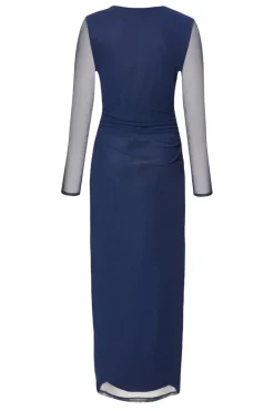 Quiz Mesh Buckle Midaxi Dress Navy Sale