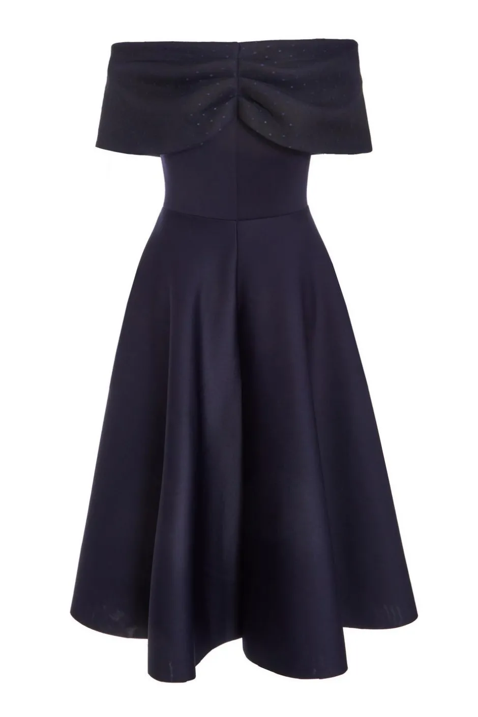 Quiz Navy Mesh Polka Dot Skater Midi Dress Hot