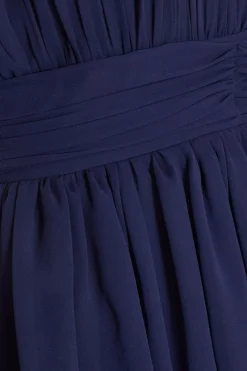 Quiz Navy Mesh Tiered Maxi Dress