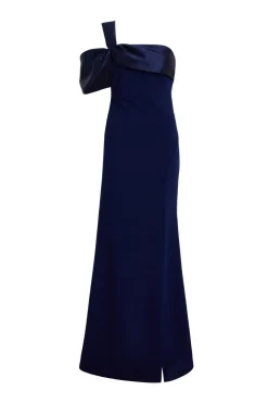 Quiz One Shoulder Maxi Dress Navy Sale