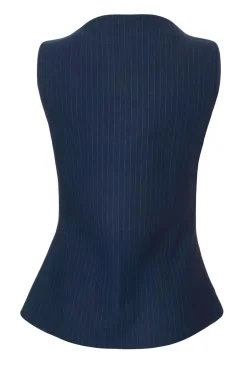 Quiz Navy Pinstripe Button Front Waistcoat Sale