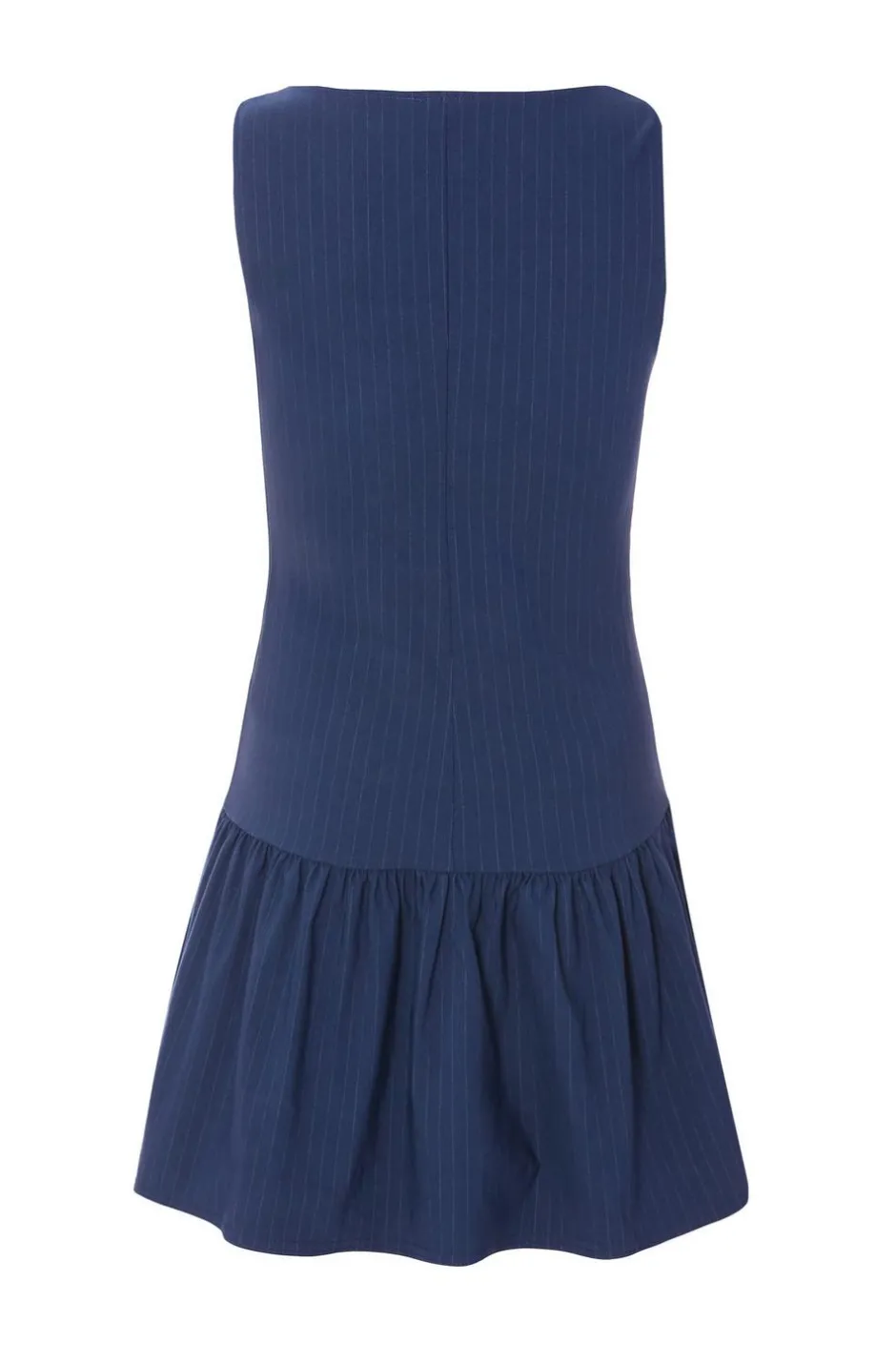 Quiz Navy Pinstripe Pleated Mini Dress