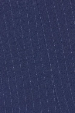 Quiz Navy Pinstripe Wide Leg Trousers Clearance