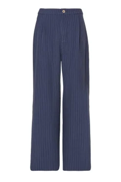 Quiz Navy Pinstripe Wide Leg Trousers Best