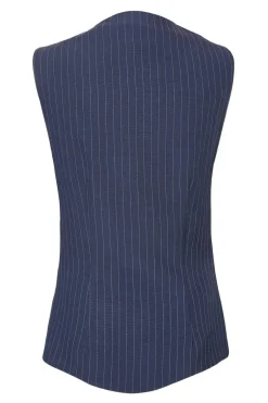 Quiz Navy Pinstripe Wrap Waistcoat Outlet