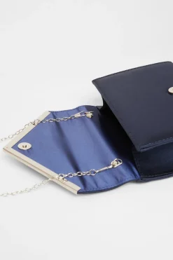 Quiz Pleated Clutch Bag Navy Sale