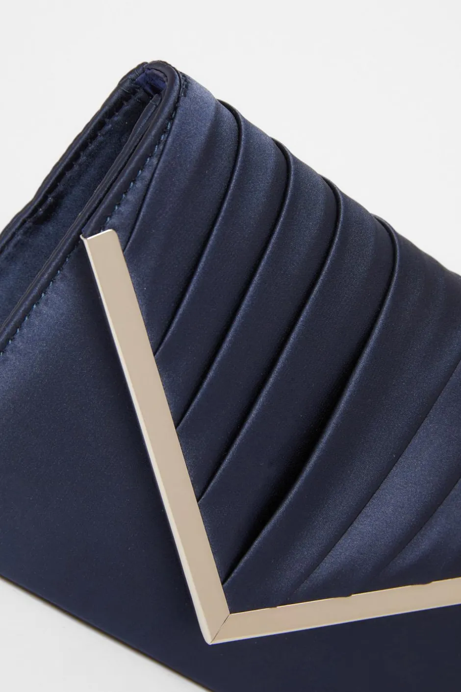 Quiz Pleated Clutch Bag Navy Sale