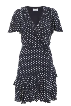 Quiz Navy Polka Dot Print Skater Dress Best
