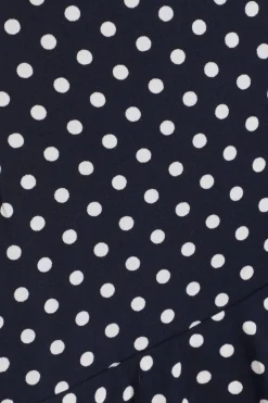Quiz Navy Polka Dot Print Skater Dress Best