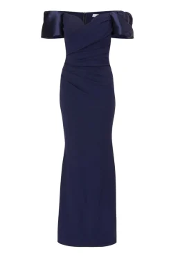 Quiz Navy Puff Sleeve Maxi Dress Hot