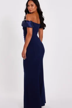 Quiz Navy Puff Sleeve Maxi Dress Hot