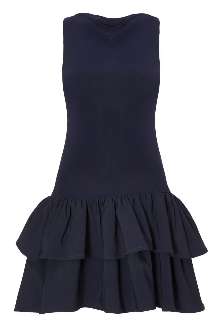 Quiz Navy Ruffle Hem Mini Dress Clearance