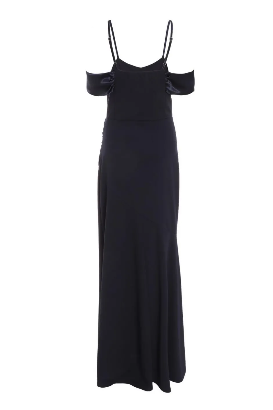 Quiz Navy Satin Drop Shoulder Maxi Dress New