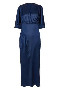 Quiz Navy Satin Maxi Dress Sale