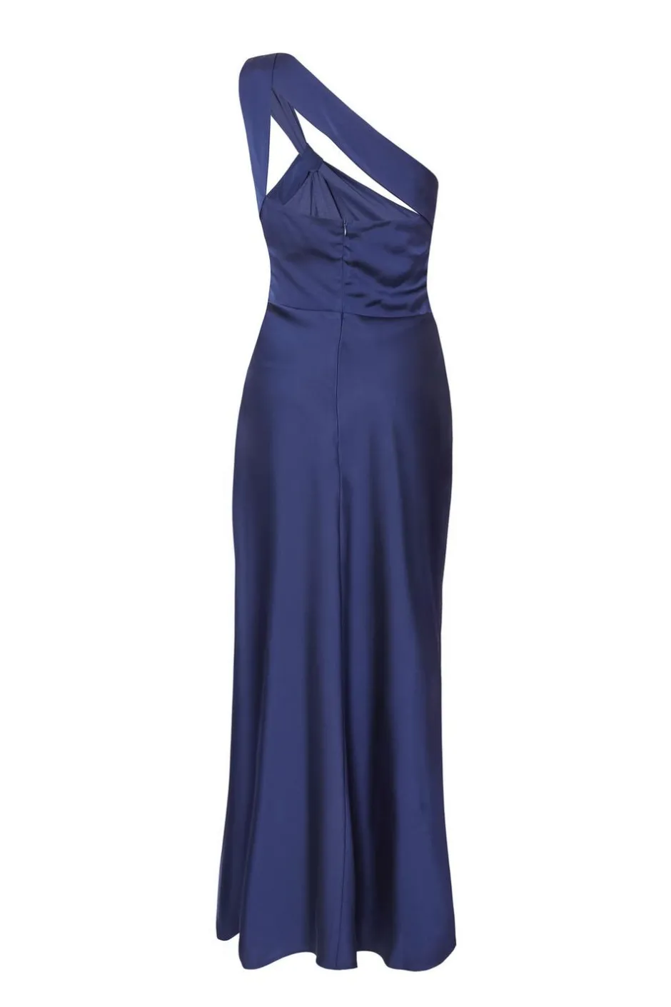 Quiz Satin One Shoulder Midaxi Dress Navy Discount
