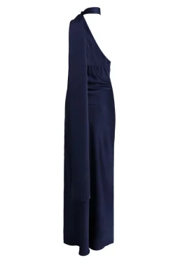 Quiz Satin Wrap Neck Maxi Dress Navy Best
