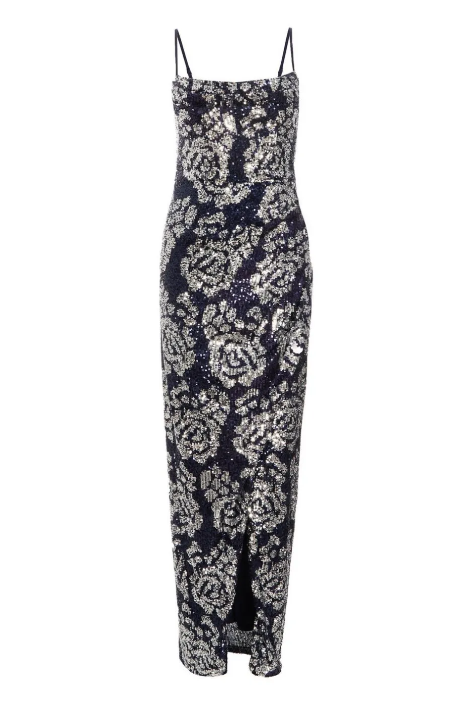 Quiz Navy Sequin Floral Maxi Dress Hot
