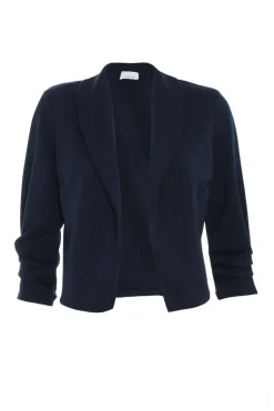 Quiz Shawl Collar Crop Jacket Navy Clearance