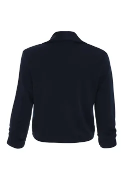 Quiz Shawl Collar Crop Jacket Navy Clearance