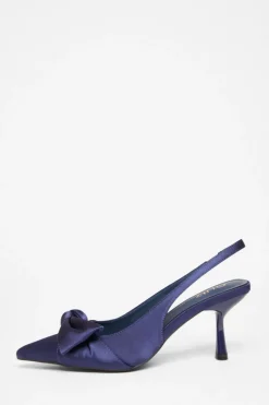 Quiz Sling Back Bow Heels Navy