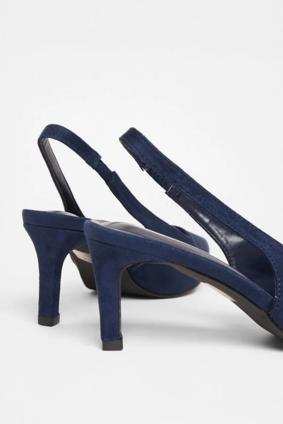 Quiz Slingback Low Court Heels Navy Sale