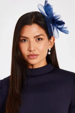 Quiz Small Bow Clasp Fascinator Navy Online