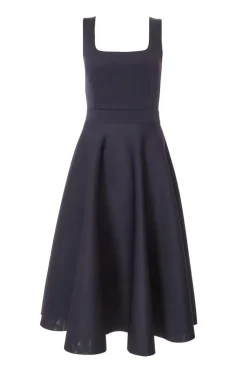 Quiz Navy Square Neckline Skater Dress Hot