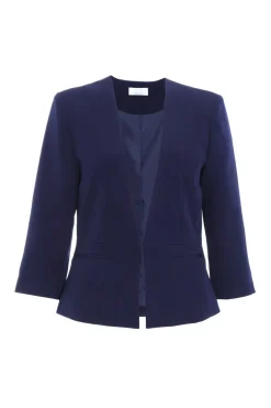 Quiz Tailored Cropped Blazer Navy Clearance
