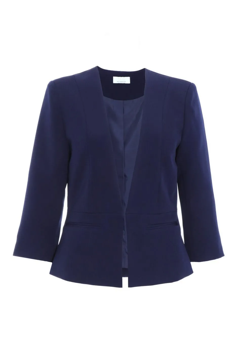 Quiz Tailored Cropped Blazer Navy Clearance