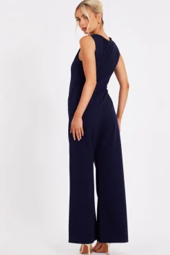 Quiz Waistcoat Jumpsuit Navy New