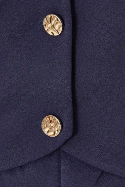Quiz Waistcoat Jumpsuit Navy New