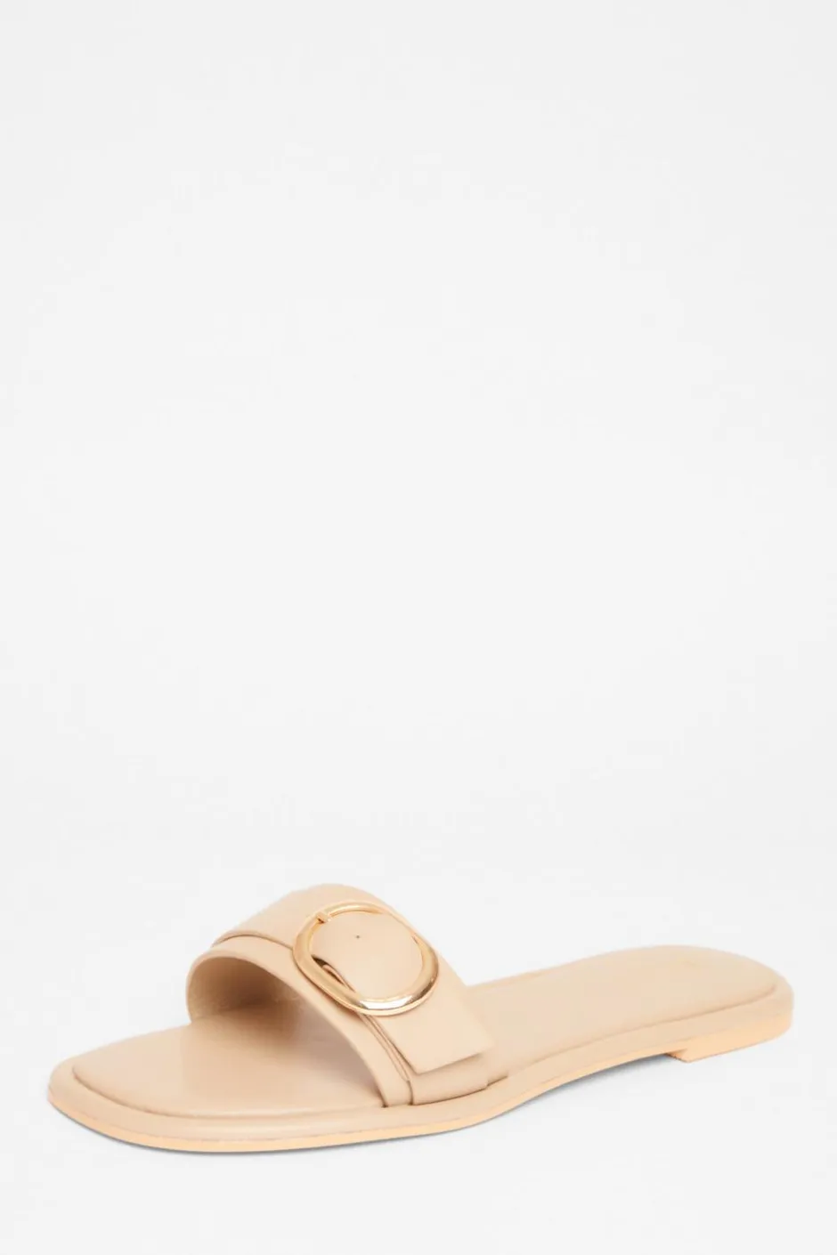 Quiz Buckle Flat Sandals Nude Hot