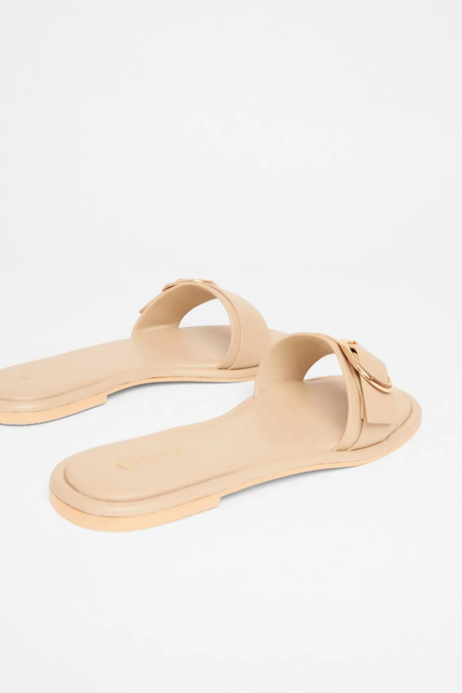 Quiz Buckle Flat Sandals Nude Hot