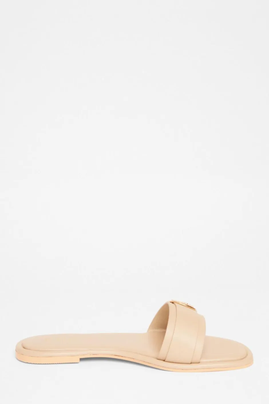 Quiz Buckle Flat Sandals Nude Hot