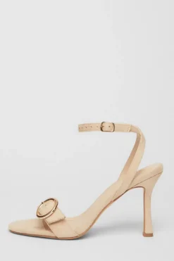 Quiz Buckle Front Heels Nude New