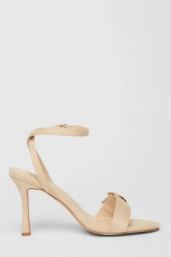 Quiz Buckle Front Heels Nude New